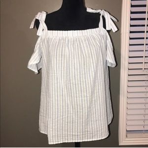 Take a bow cold shoulder blouse